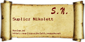 Suplicz Nikolett névjegykártya